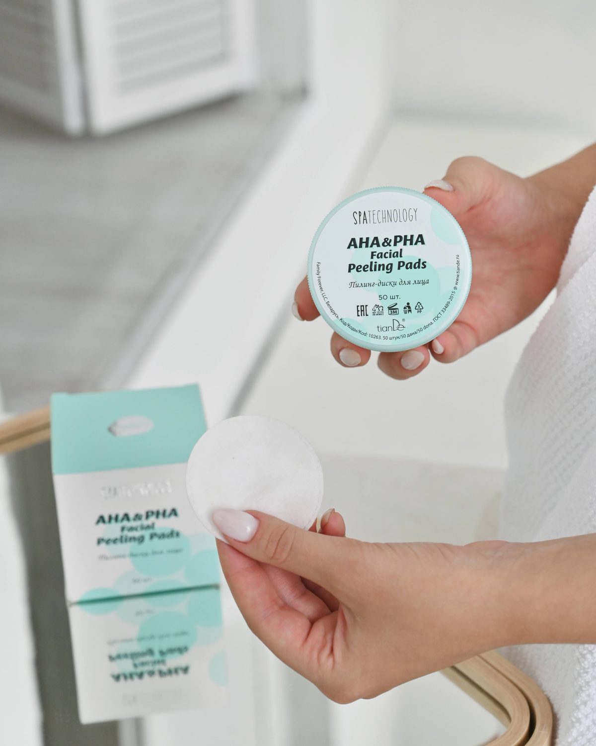 Tampons exfoliants pour le visage AHA et PHA tianDe 10263