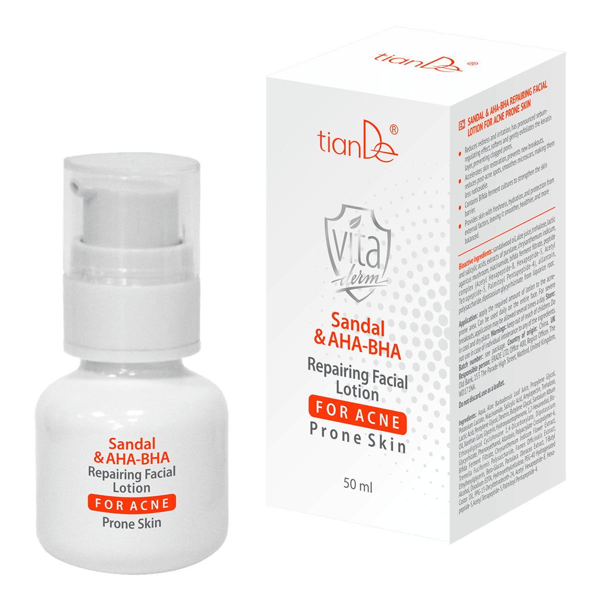Lotion réparatrice aux AHA-BHA pour les peaux acnéique 16313 tianDe Lotion réparatrice aux AHA-BHA pour les peaux acnéique 16313 tianDe